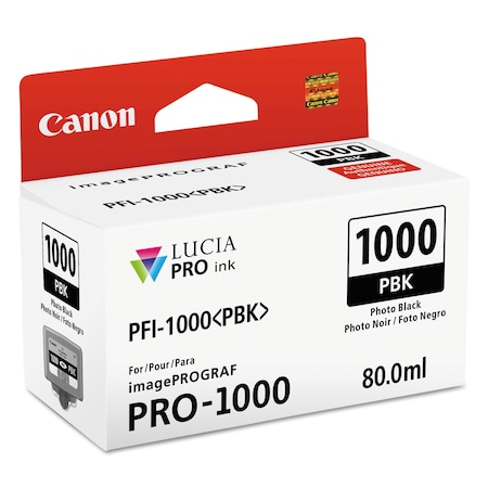 Canon 0546C002 (PFI-1000) Lucia Pro Ink, 80 mL, Photo Black 0546C002